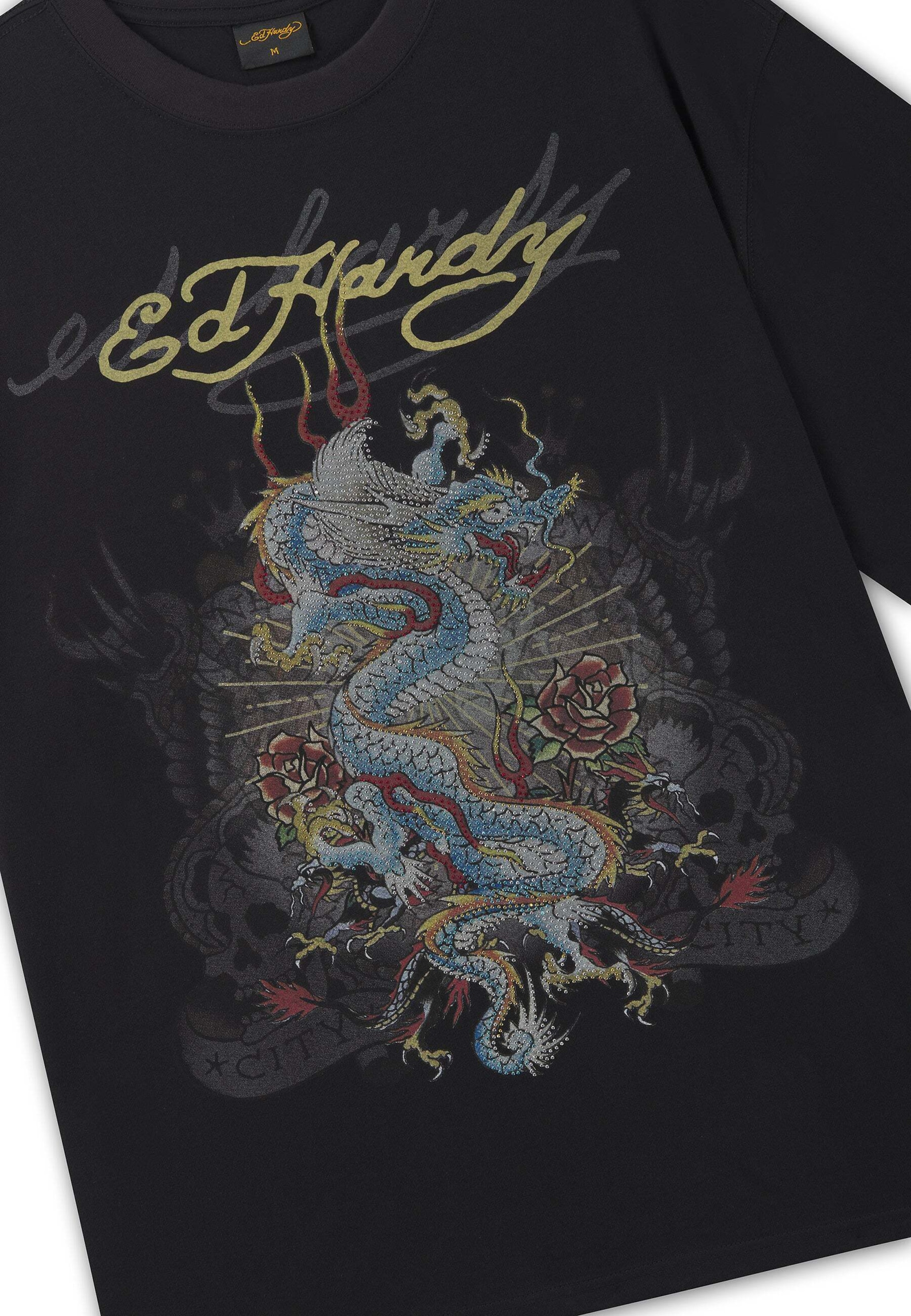 Ed Hardy T-shirt 'When I Cared' i svart