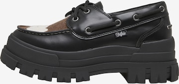BUFFALO - Mocassins 'Aspha' em preto: frente