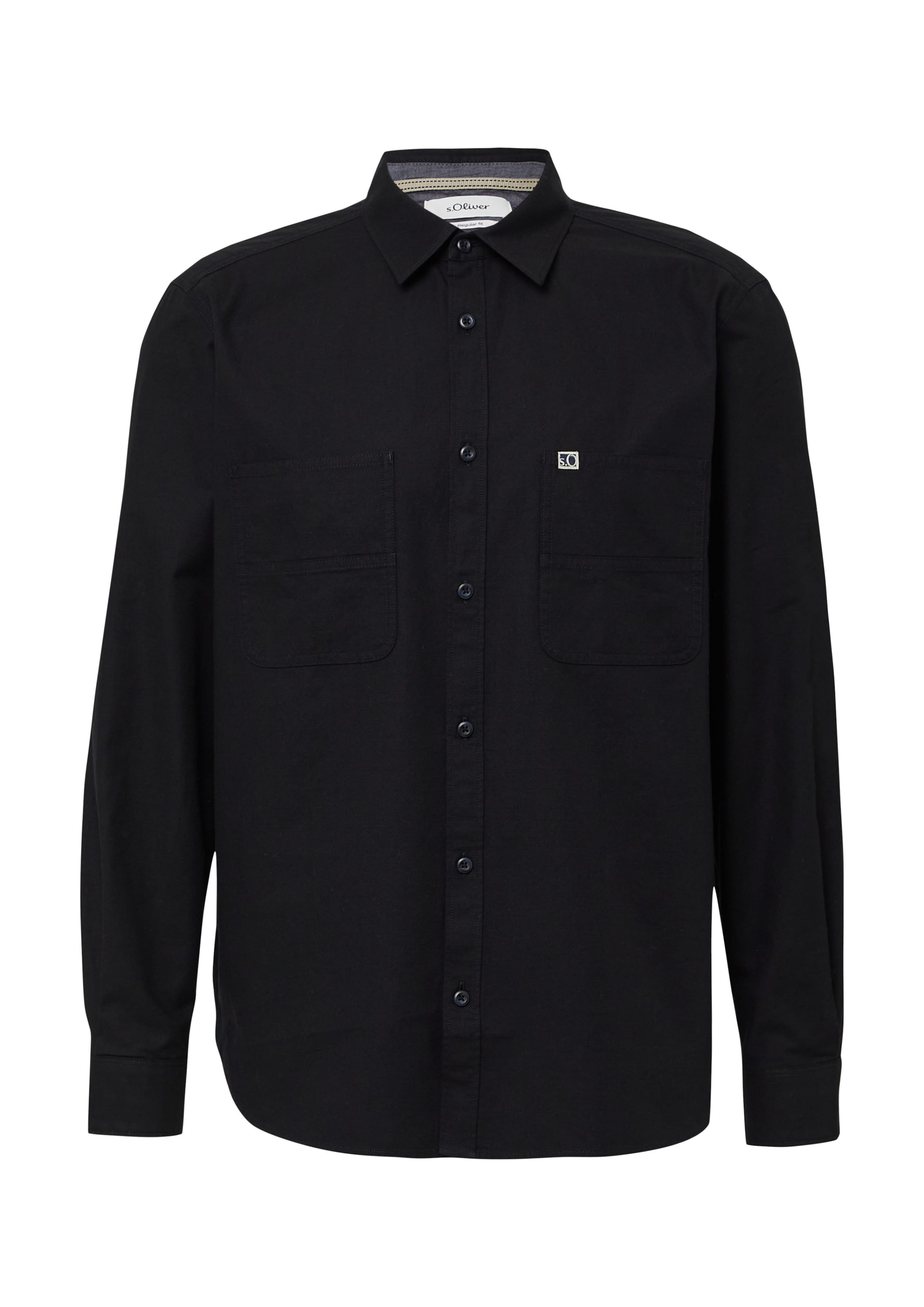 s.Oliver Button Up Shirt in Black: front