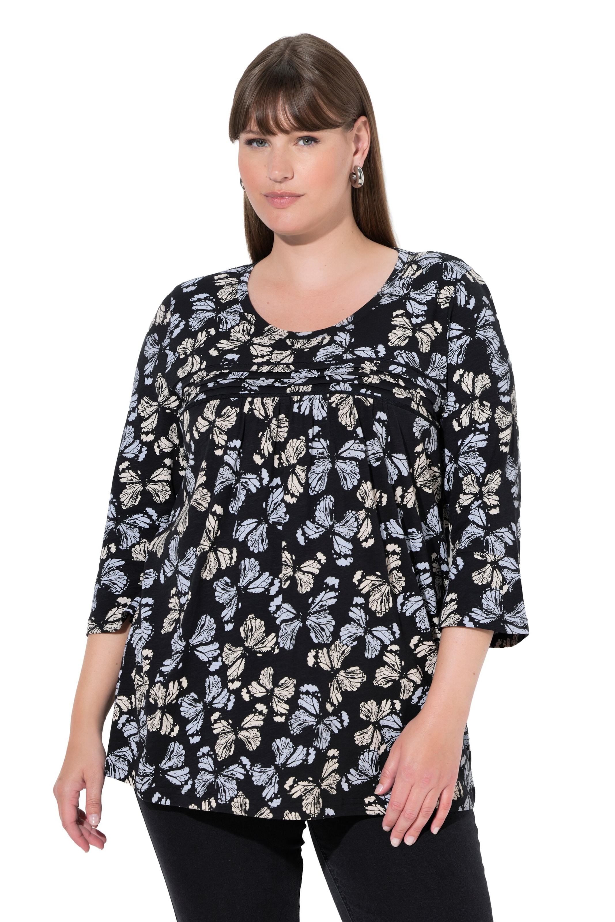 Ulla Popken Shirt in Schwarz: Vorderseite