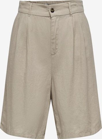 ONLY Wide leg Pleat-Front Pants 'Caro' in Grey: front