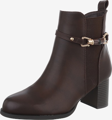 Ital-Design Ankle Boots in Brown: front