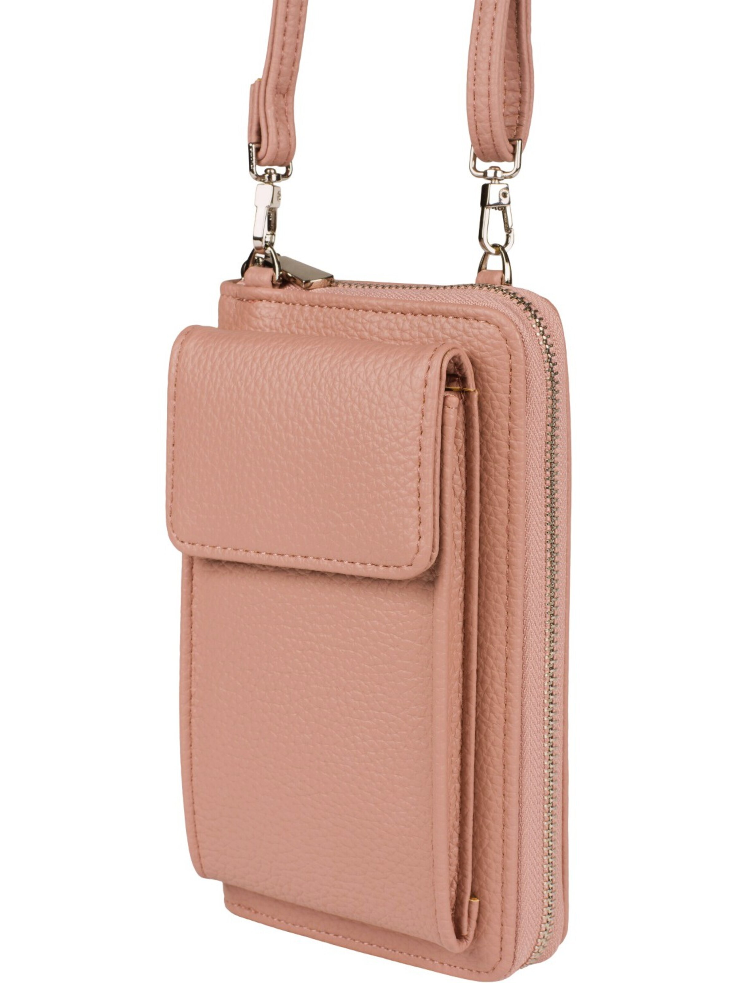 styleBREAKER Crossbody bag 'Umhängetasche mit Handyfach und RFID Schutz' in Pink