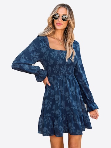 Cupshe - Vestido de verão 'Floral Square Neck' em azul: frente