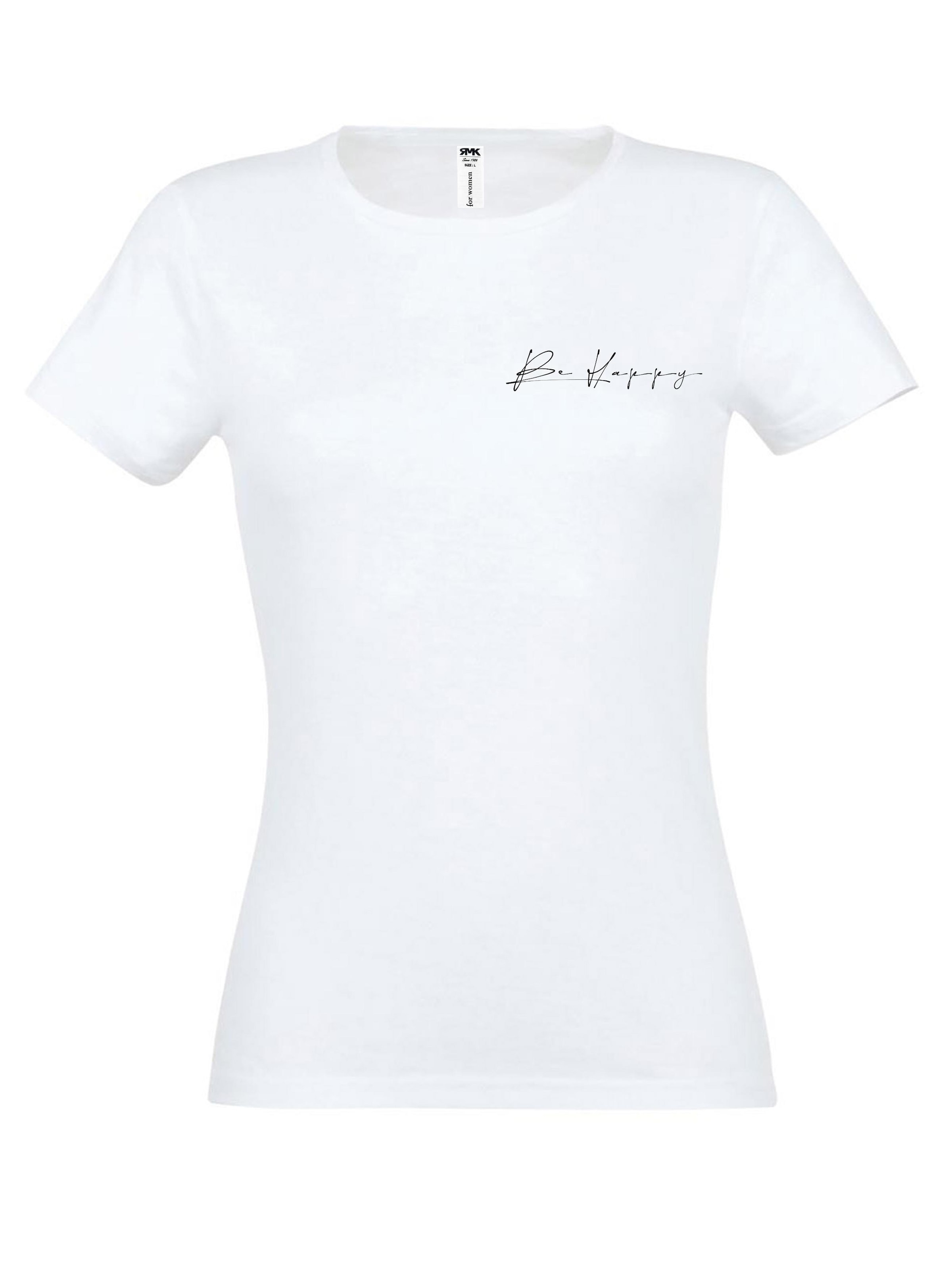 RMK Shirt 'Be Happy'‌‌‌‌‌‌‌ in Weiß: Vorderseite