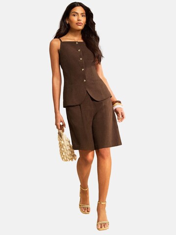 love & roses Vest in Brown: front