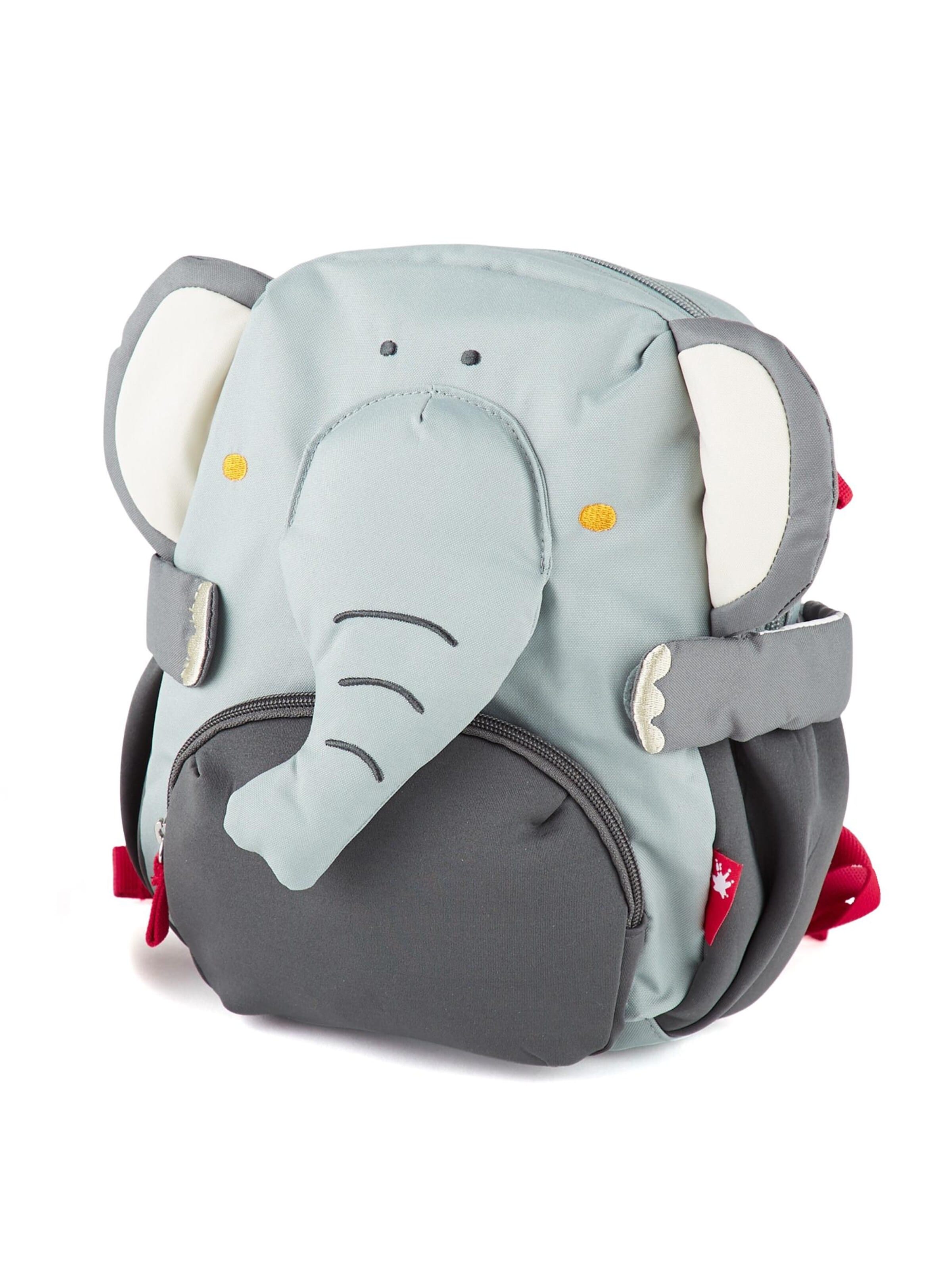 SIGIKID Backpack 'Kindergarten Rucksack fröhliches Tiergesicht, 5,2 Liter' in Grey: front