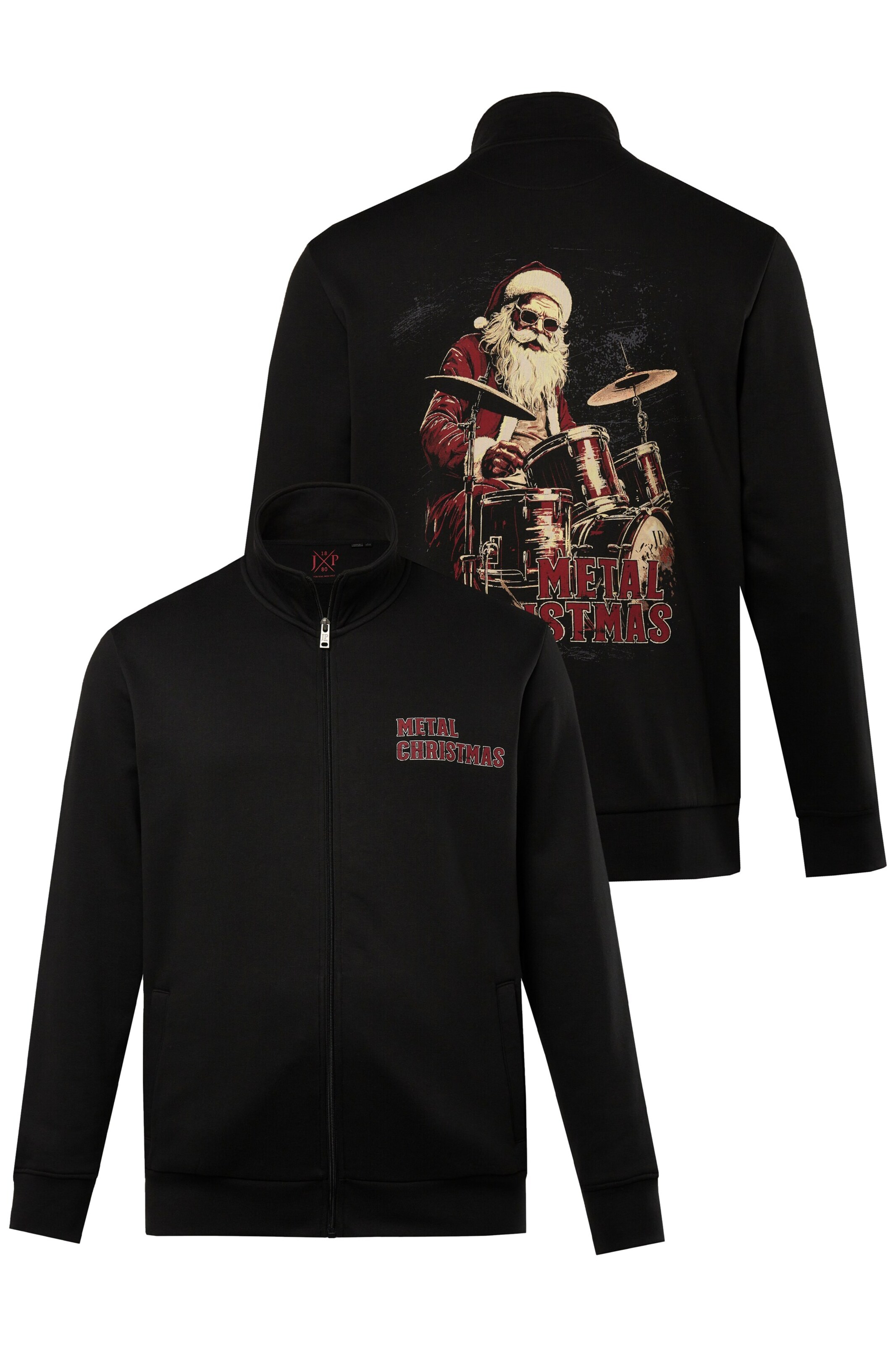 JP1880 Sweatjacke in Schwarz