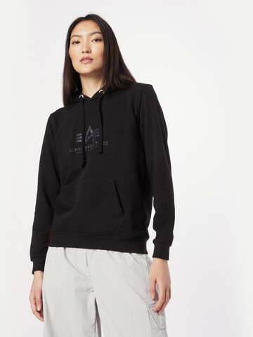 ALPHA INDUSTRIES Sweatshirt in Black: front