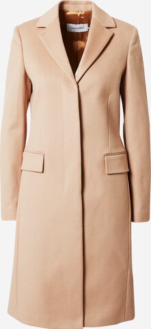 Calvin Klein Ανοιξιάτικο και φθινοπωρινό παλτό 'Essential' σε μπεζ: μπροστά