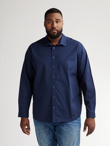 Coupe regular Chemise Petrol Industries en bleu : devant