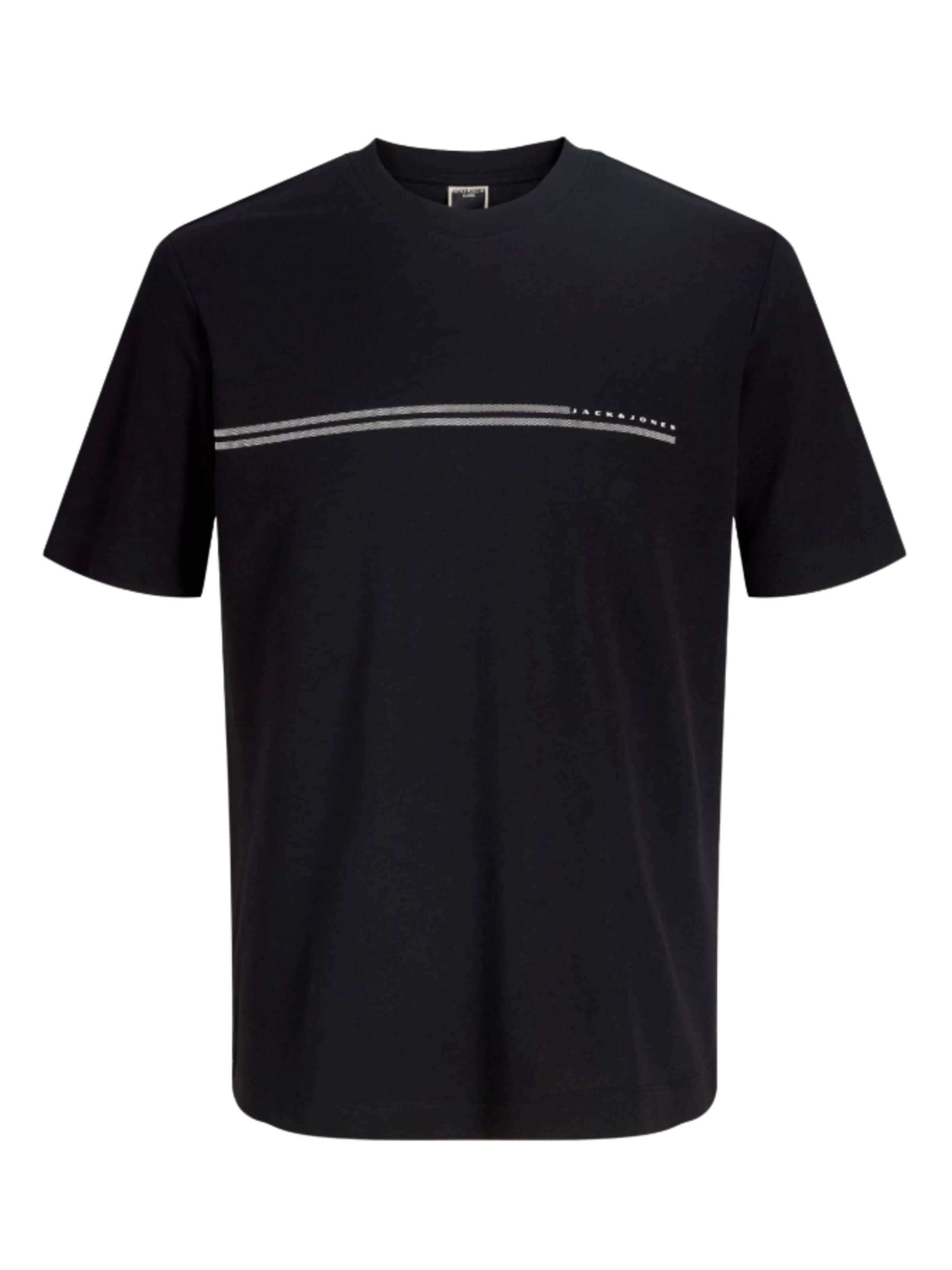 melns JACK & JONES T-Krekls: no priekšpuses
