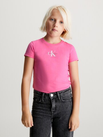 T-Shirt Calvin Klein Jeans en rose : devant