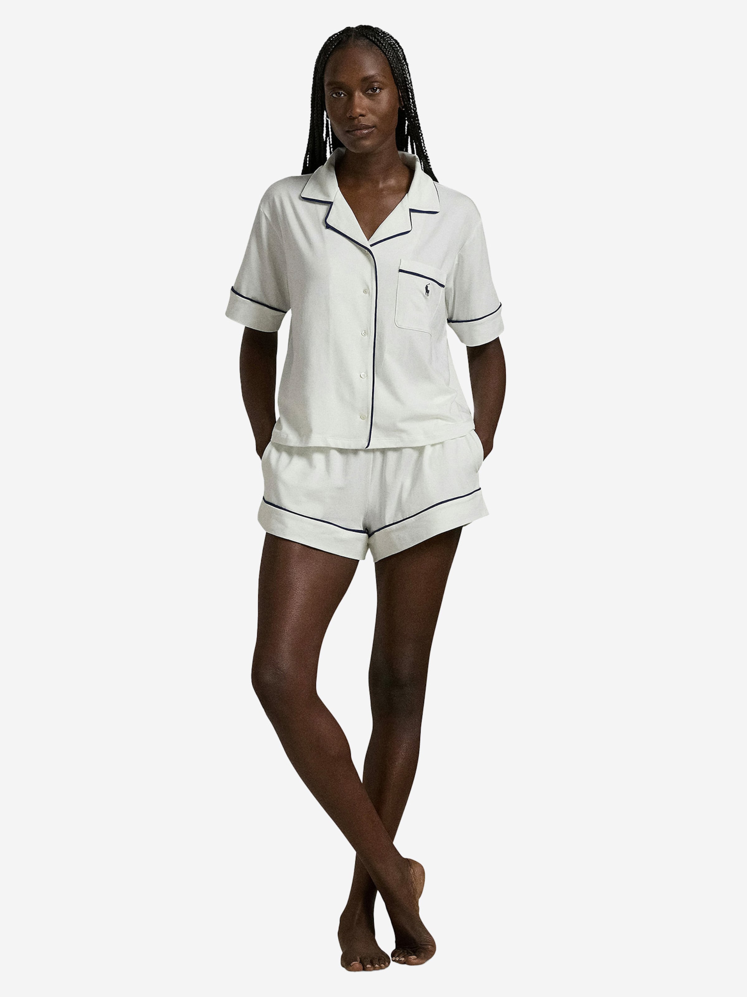 Pyjama ' Polo Essentials ' Polo Ralph Lauren en blanc : devant