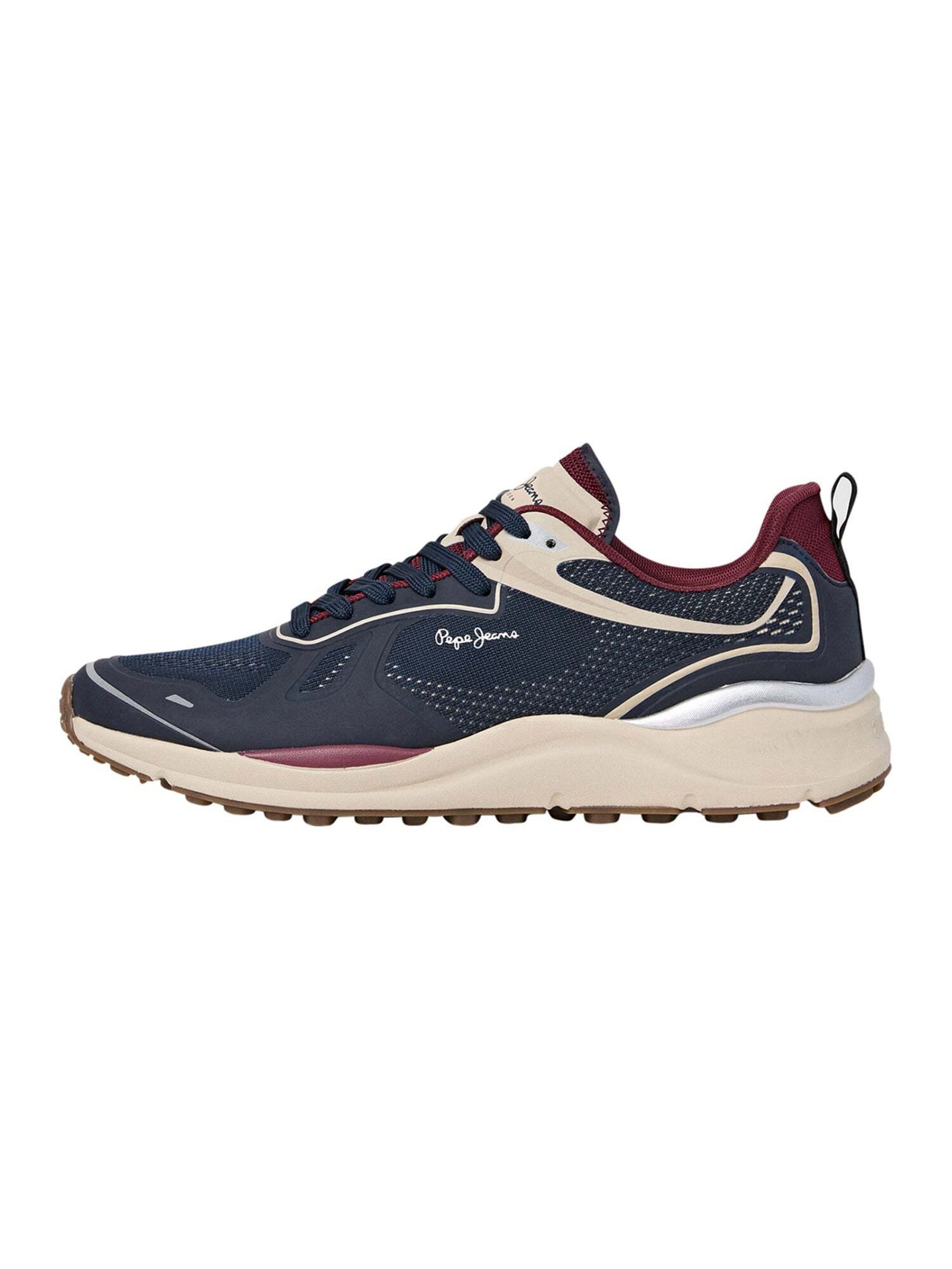 Pepe Jeans Baskets basses 'TRAIL TECH M' en crème / bleu marine / bordeaux, Vue avec produit