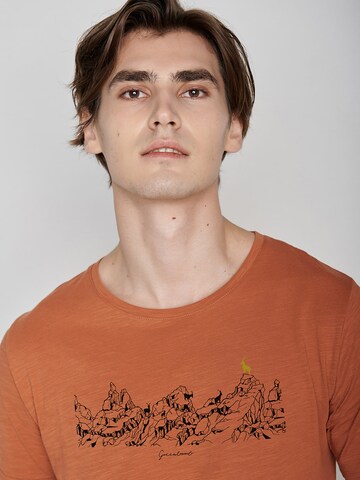 GREENBOMB Shirt 'Nature Goats Family' in Orange
