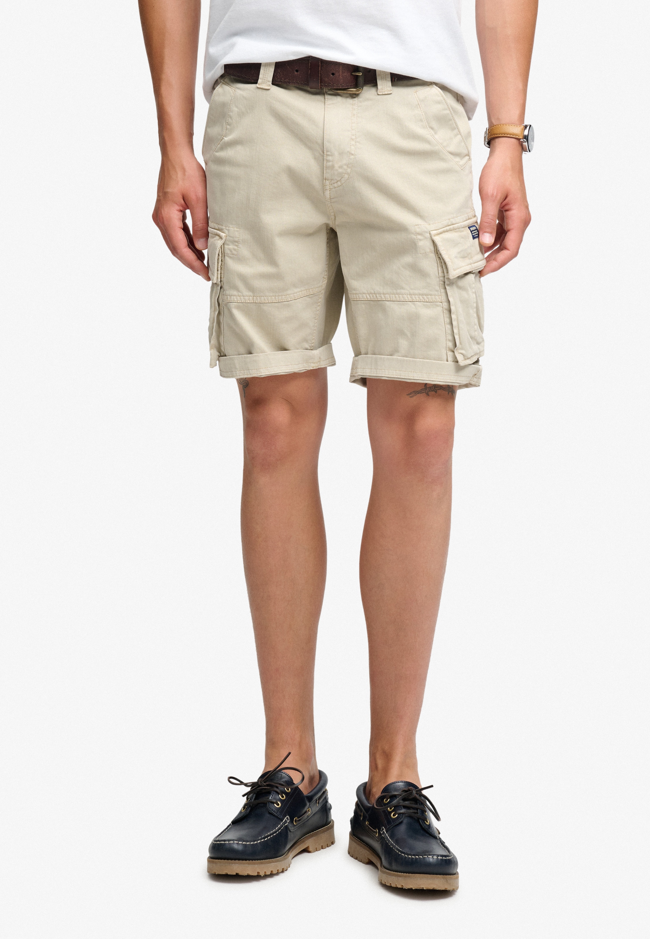 Superdry & Co Cargo Pants in Beige: front