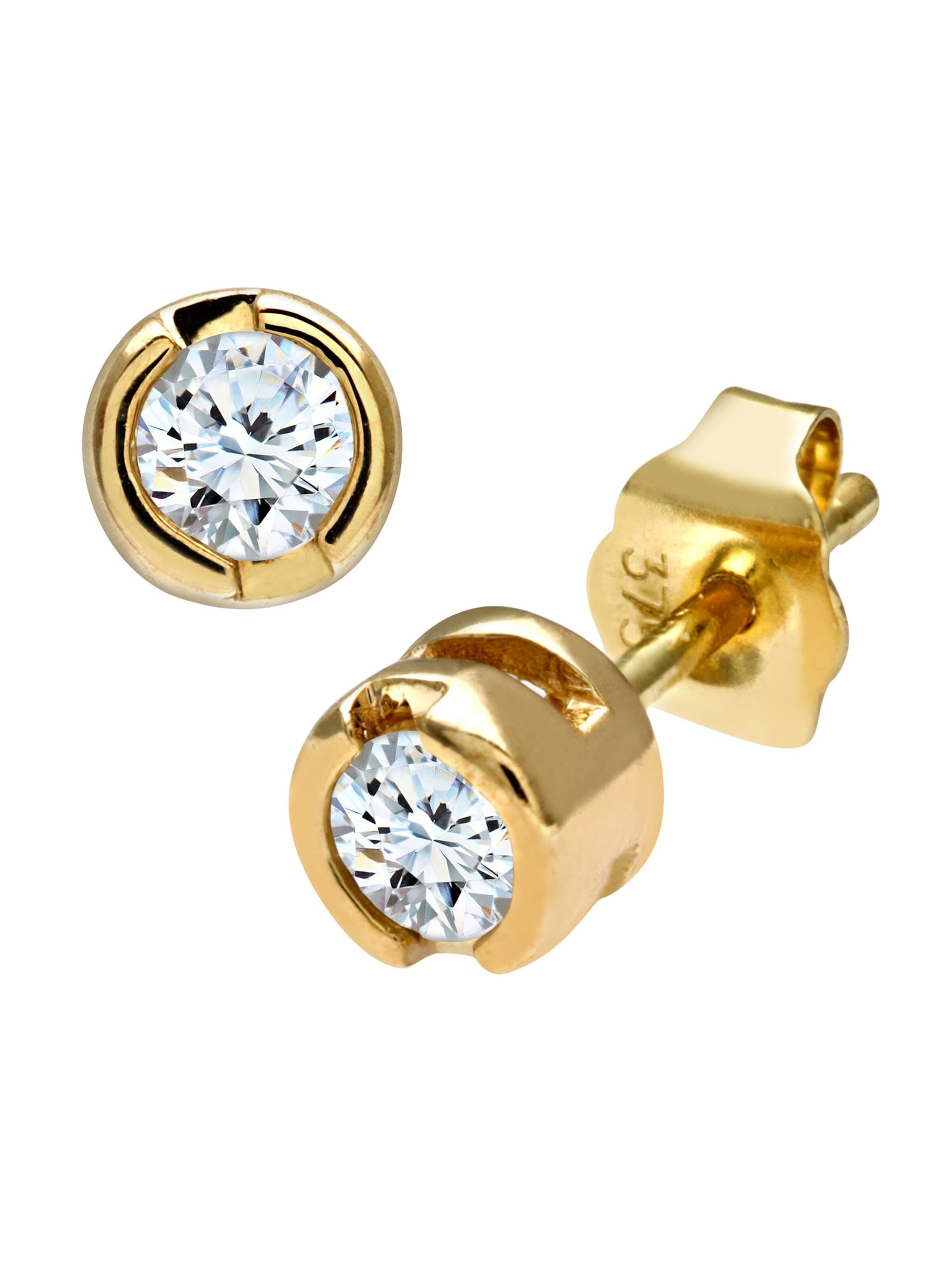 Boucles d'oreilles DIAMANT LETERNEL en jaune : devant