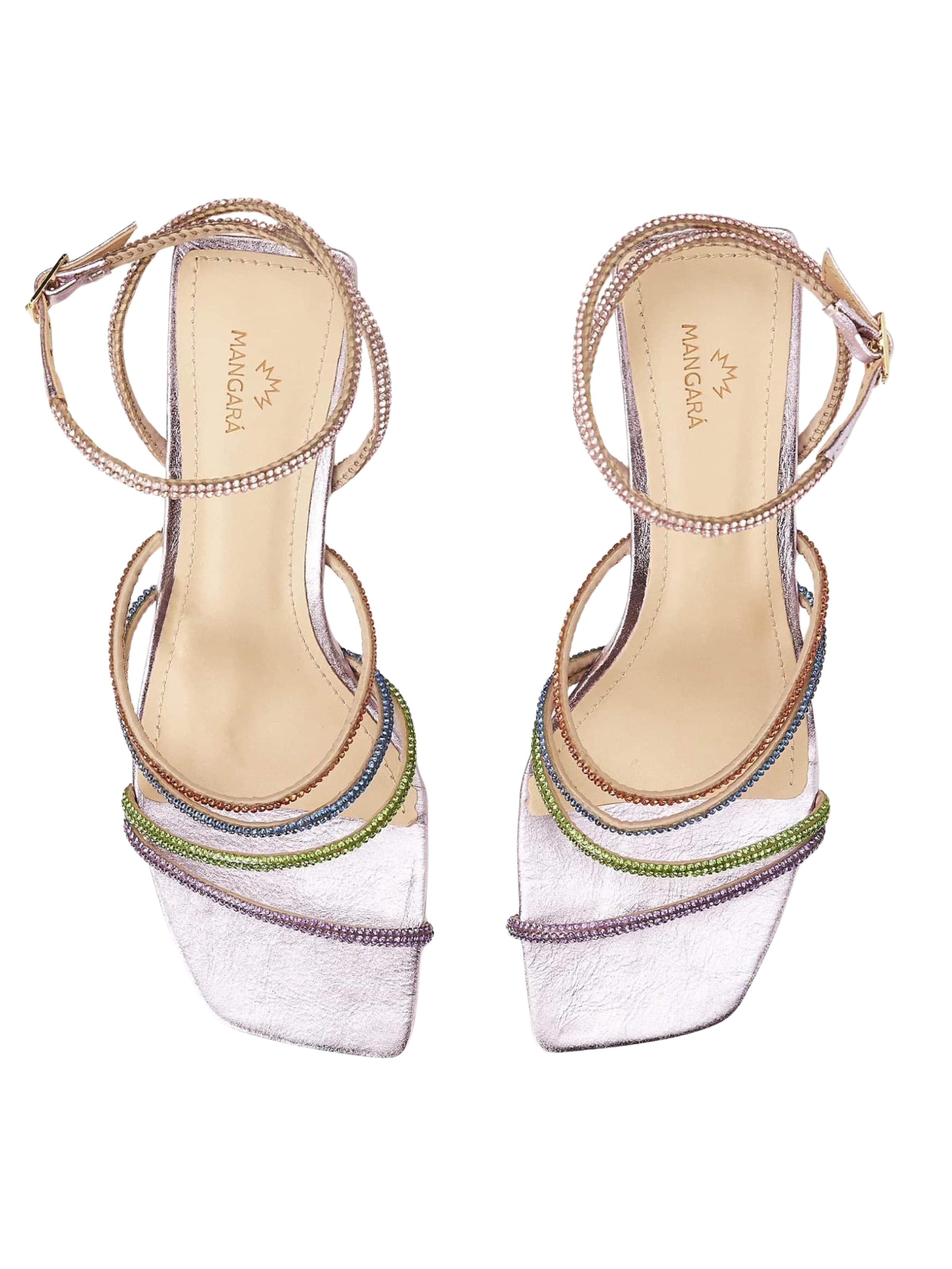 Mangara Atelier Sandalen met riem 'Arca' in Lila