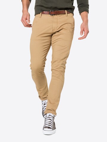 Coupe slim Pantalon chino 'GOWER' INDICODE JEANS en beige : devant