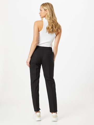 Coupe slim Pantalon à plis 'Hetana' HUGO en noir