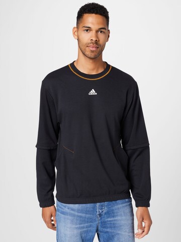 ADIDAS SPORTSWEAR Sport sweatshirt 'TRVL' i svart: framsida