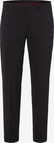Coupe slim Pantalon à plis Finshley & Harding London en noir : devant
