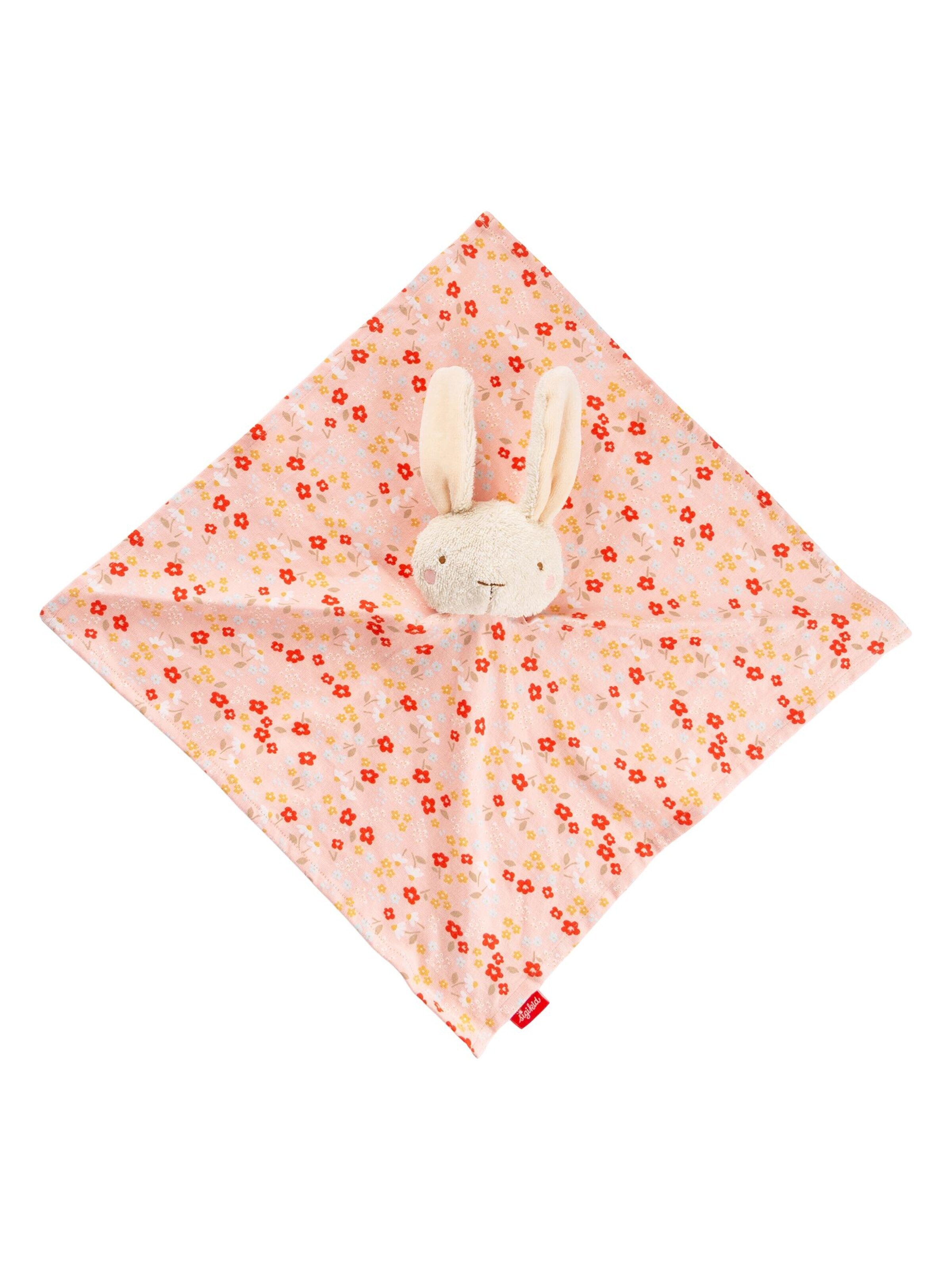 SIGIKID Stuffed animals 'Schnuffeltuch Hase weiß Farmhouse Family' in Pink