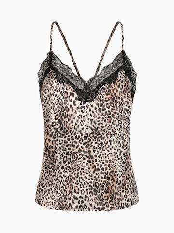 cfab (formerly creamy fabrics) - Camiseta para dormir 'Satin Cami Top mit Spitze' en beige: frente