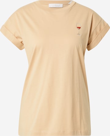 Rich & Royal T-Shirt 'Boyfriend Coloured Sparkle' in Beige: predná strana