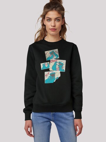 F4NT4STIC Sweatshirt 'Sesamstraße Cookie Monster Crunch Crack Rip' in Schwarz: Vorderseite