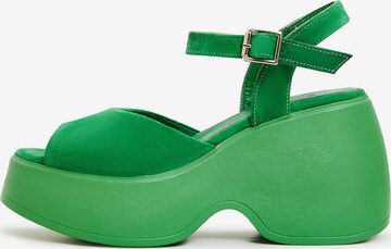 CESARE GASPARI Sandaal in Groen: voorkant