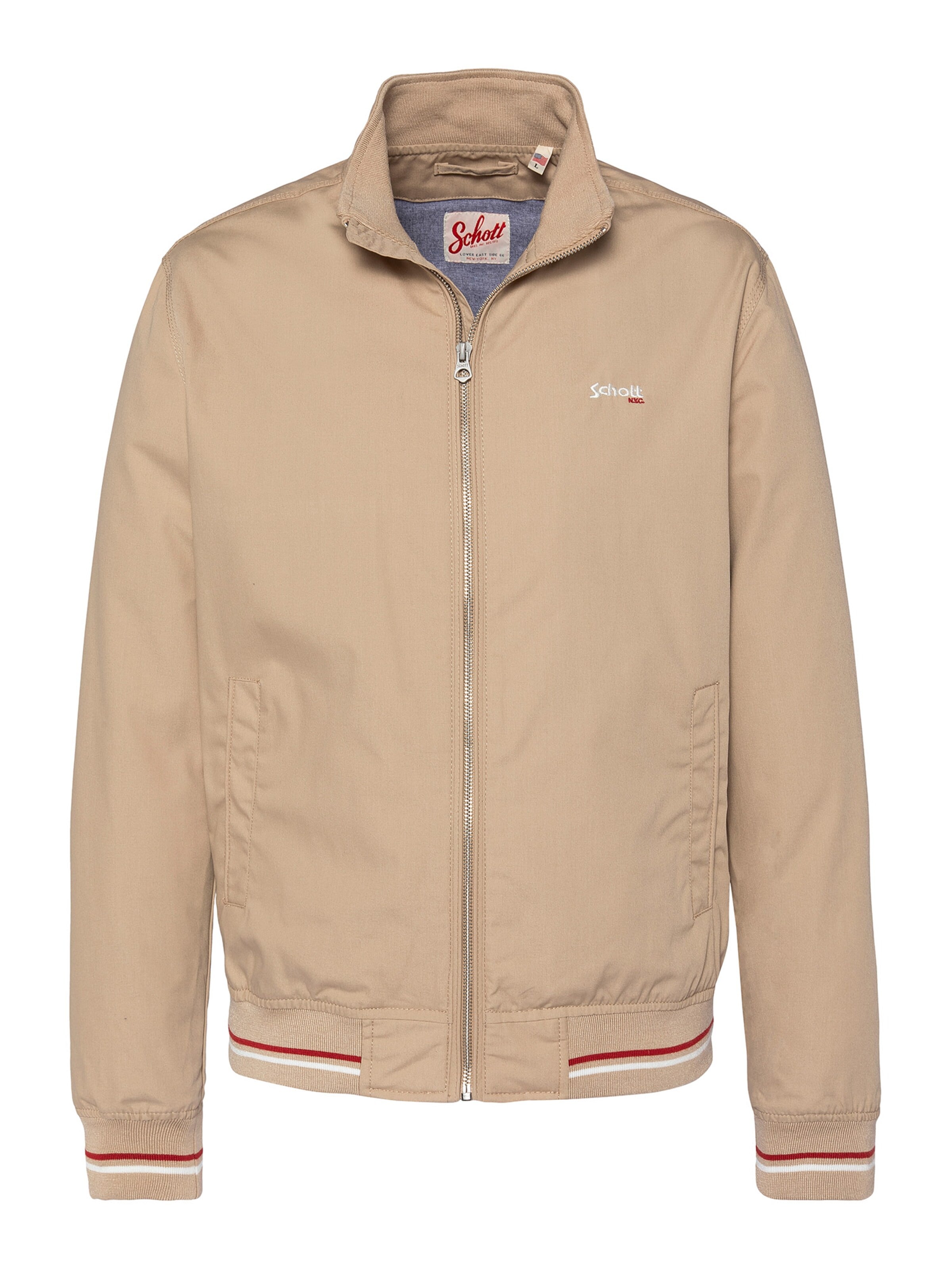 Schott NYC Between-Season Jacket in Beige: front