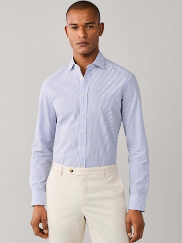 Hackett London Regular fit Overhemd 'SEERSUCKER BENGAL' in Blauw: voorkant