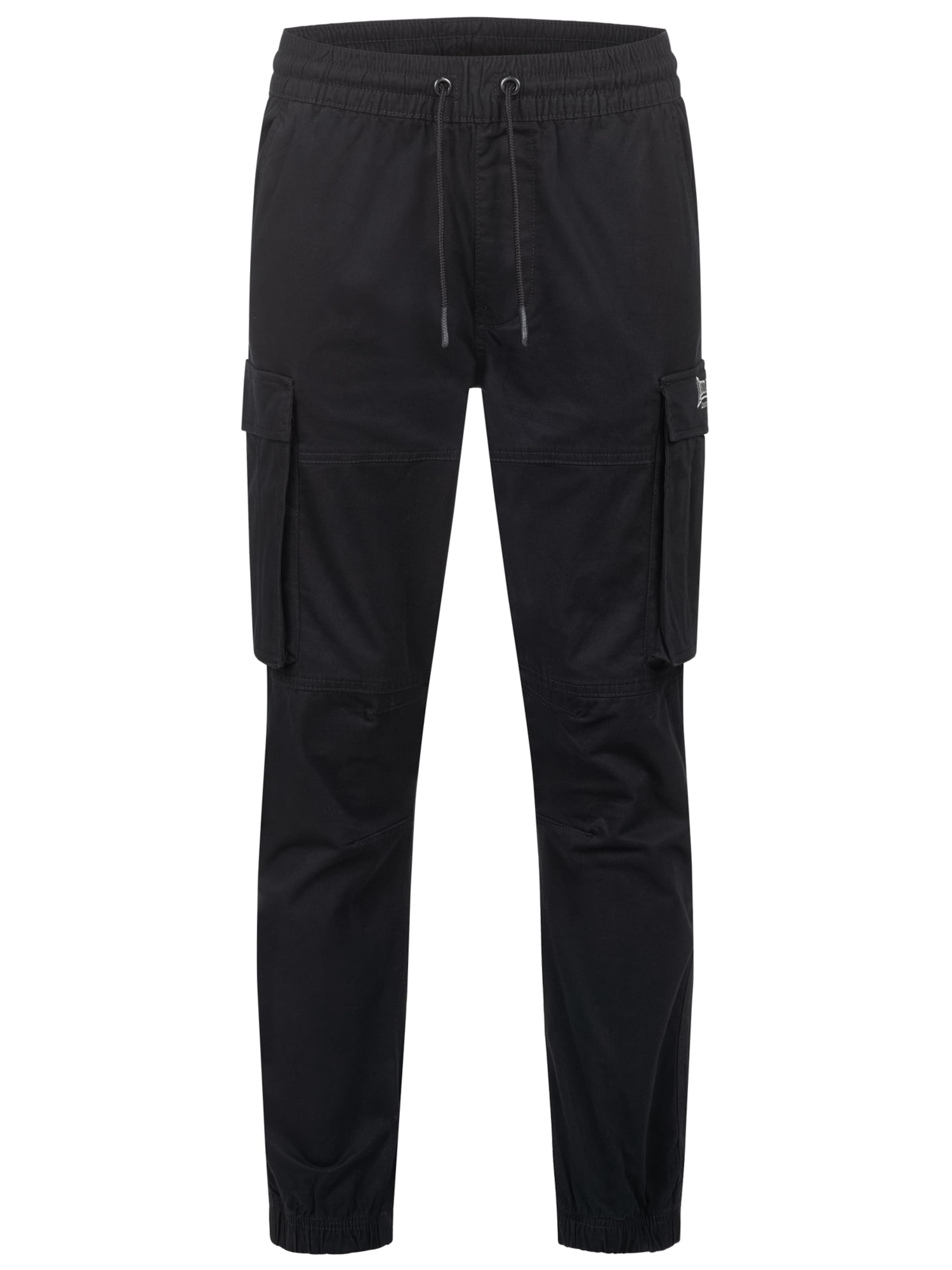 LONSDALE Свободный крой Брюки-карго в Черный: спереди