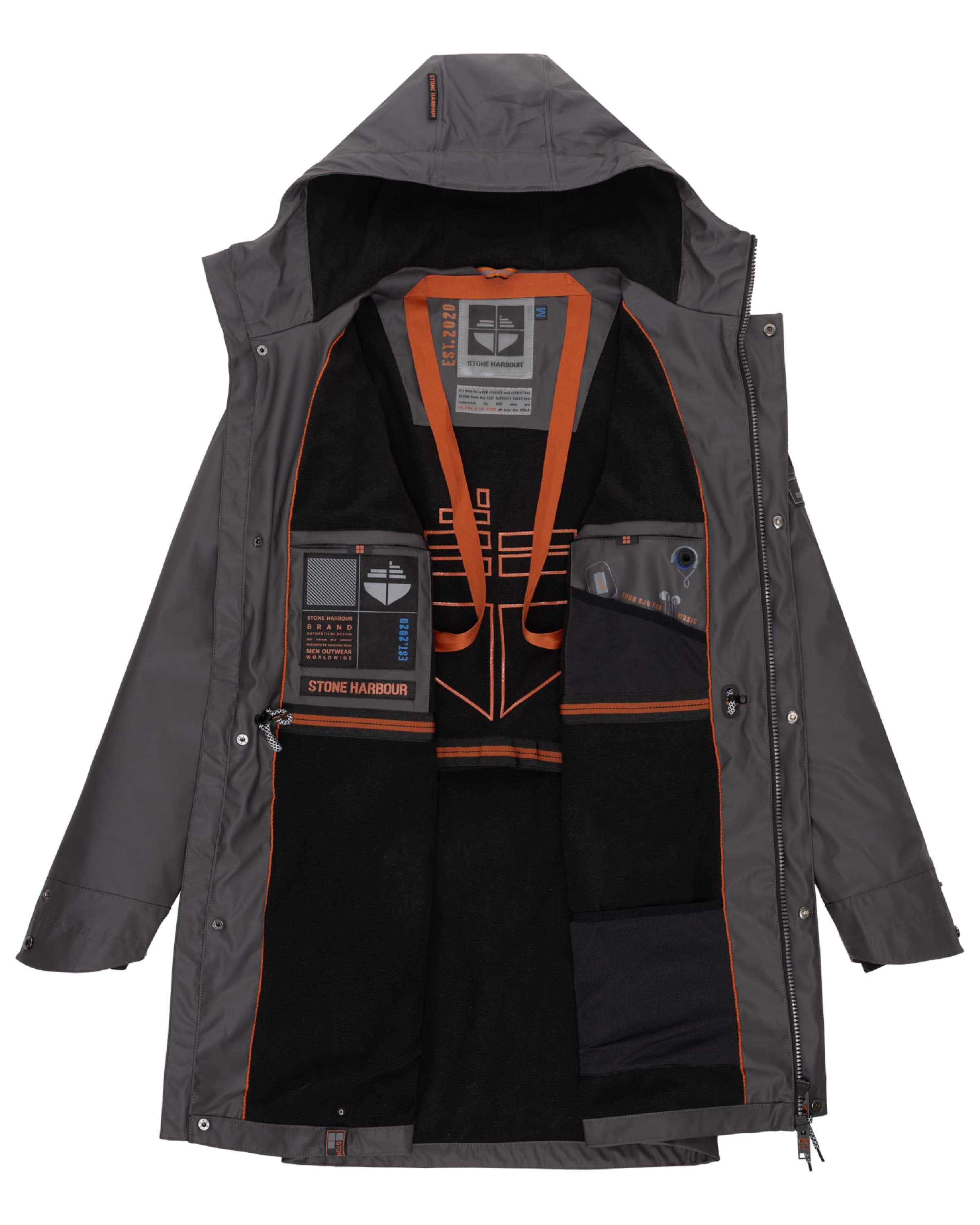 STONE HARBOUR Prechodný kabát 'Verdaan' - Sivá