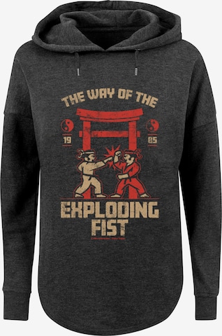F4NT4STIC Sweatshirt 'Retro Gaming The Way of the Exploding Fist' in Grijs: voorkant