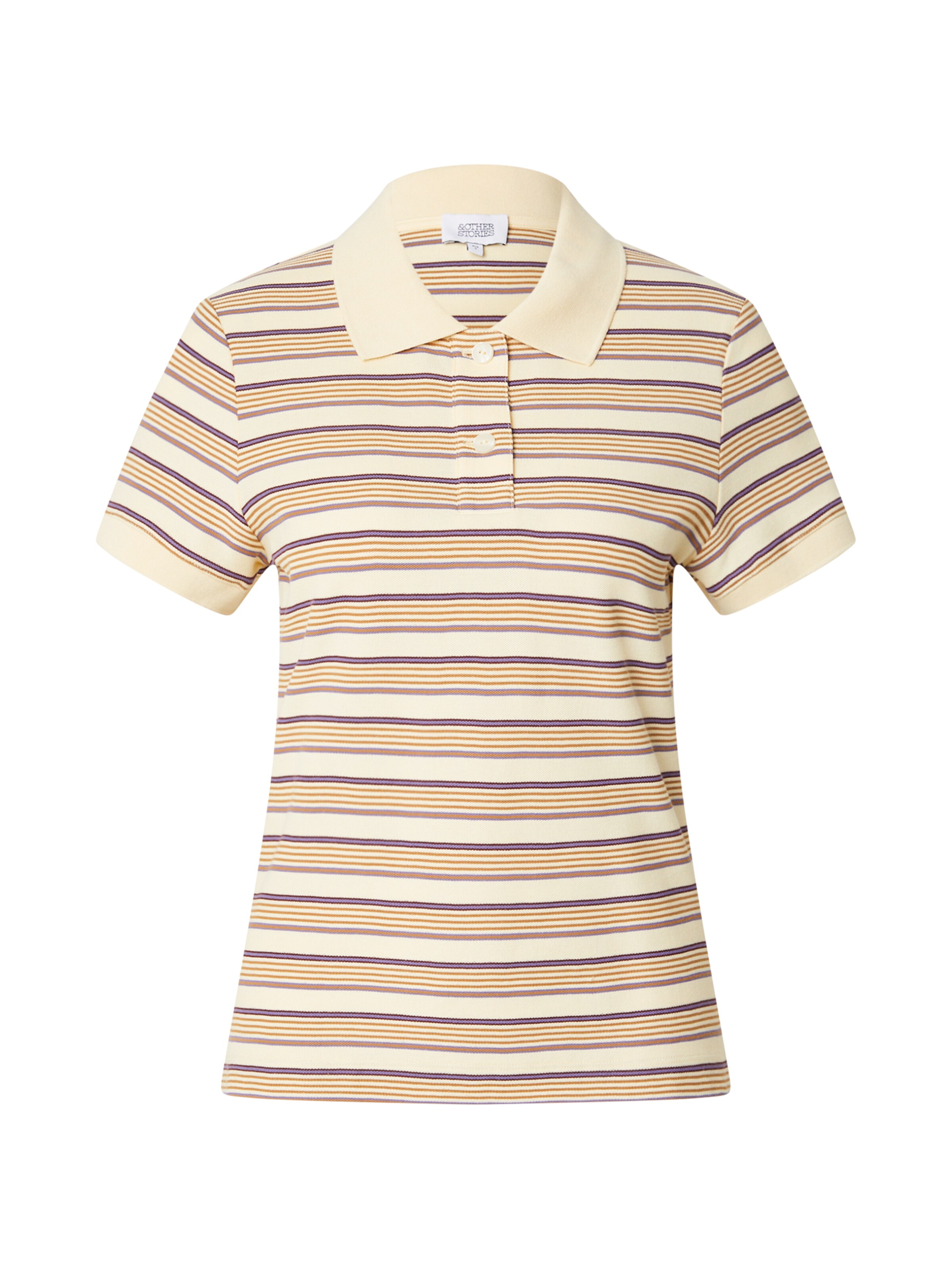 & Other Stories Poloshirt in camel / braun / pastellgelb / lila, Produktansicht