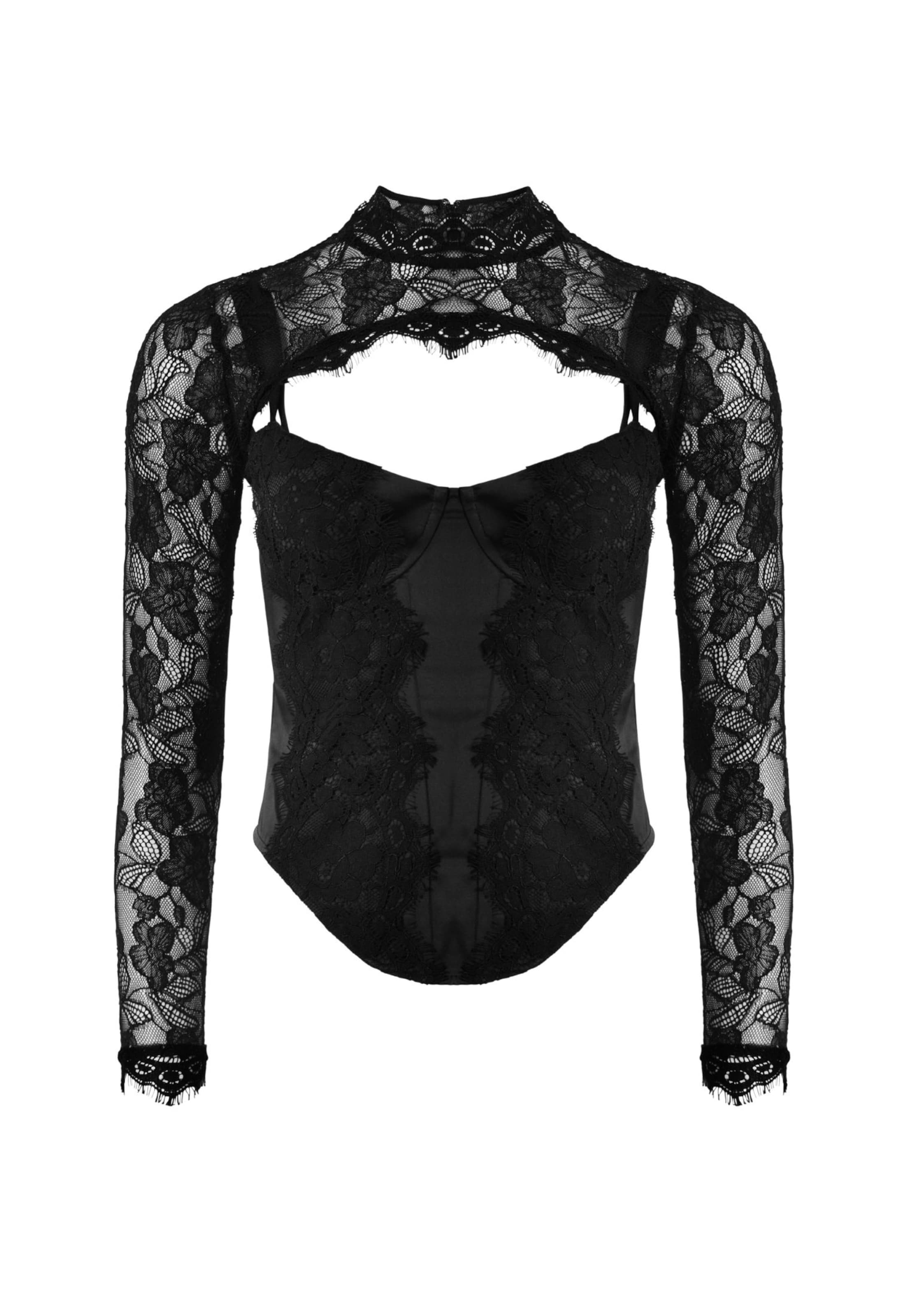 OW Collection Top 'Brisa' in Zwart: voorkant