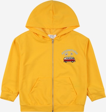 Trendyol Zip-Up Hoodie in Yellow: front