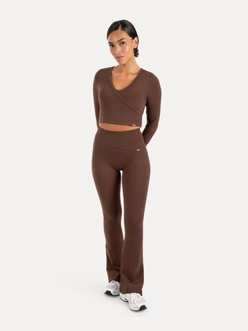 évasé Leggings ' Florea ' Smilodox en marron