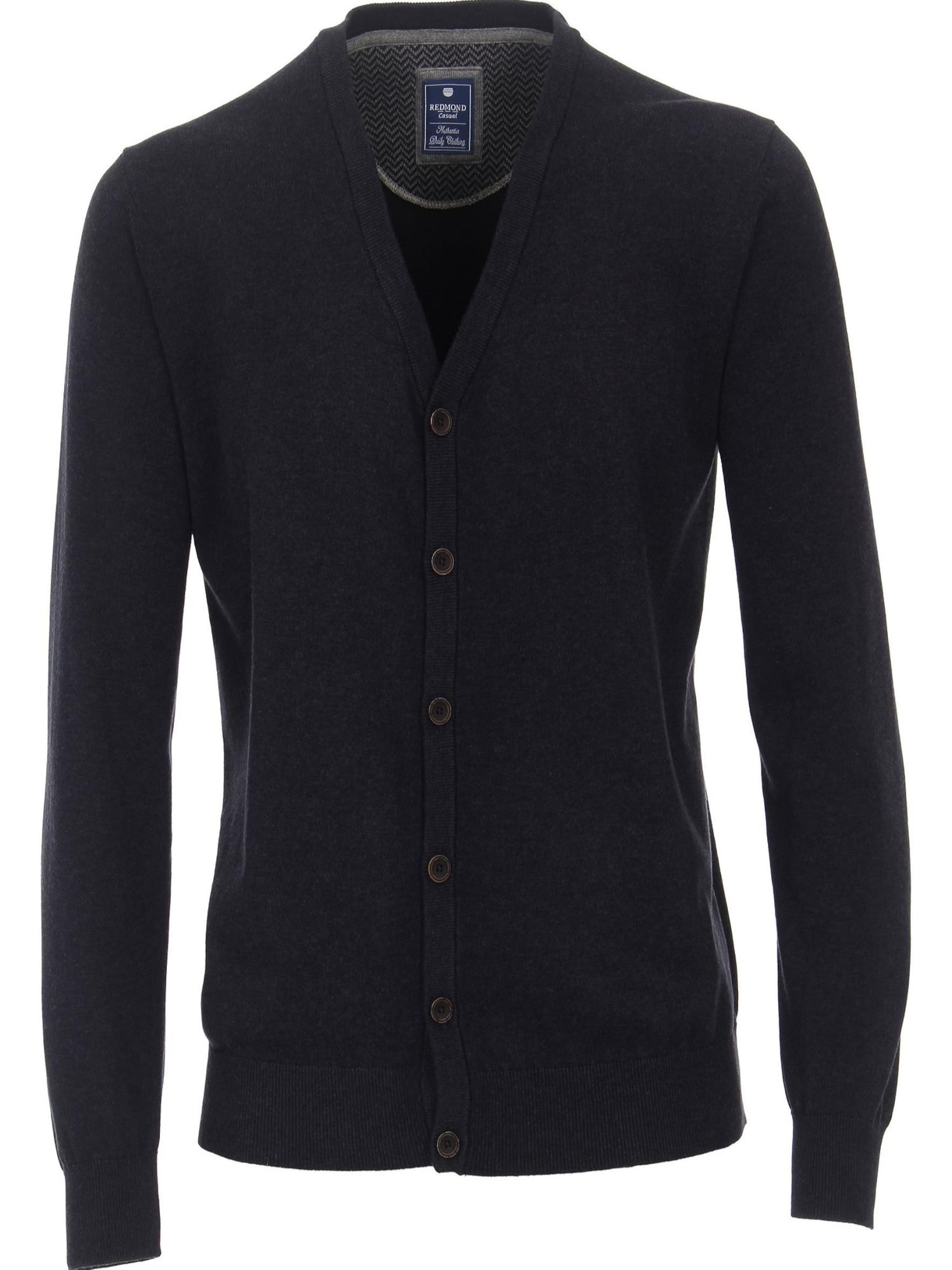 Redmond Casual Knitted Janker 'Redmond - Herren Strickjacke zum Knöpfen (222810680)' in Blue: front