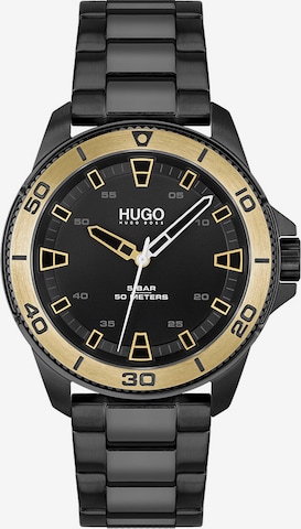 HUGO Red Analog Watch in Black: front