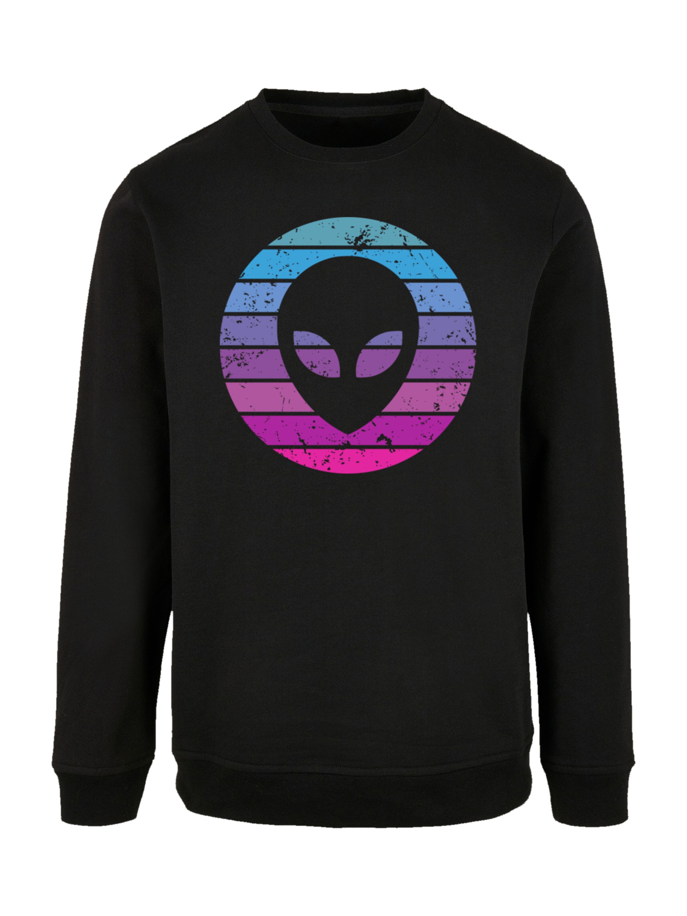 F4NT4STIC Sweatshirt 'Alien Kopf' in Schwarz: Vorderseite