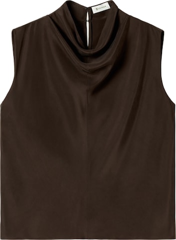 Lilysilk Blouse 'Ärmelloses Top aus leichter Seide-Habotai' in Bruin: voorkant
