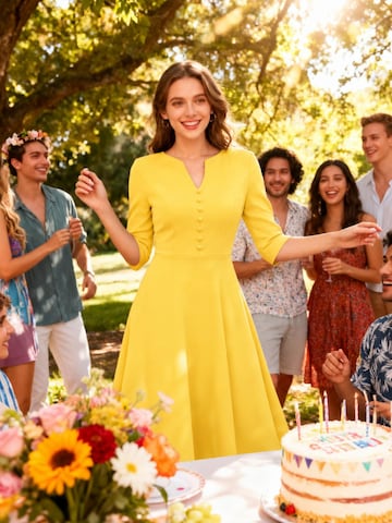 Zapaka Cocktail Dress in Yellow