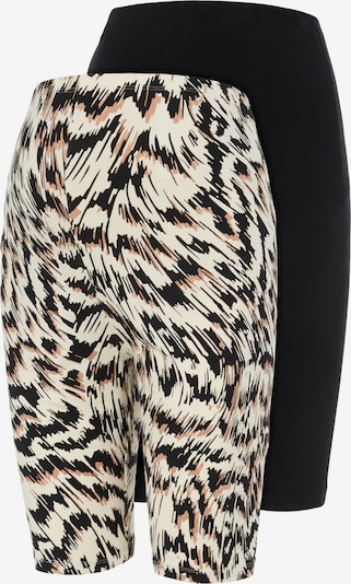 Pantaloni 'Ginger' MAMALICIOUS pe crem / maro deschis / negru, Vizualizare produs