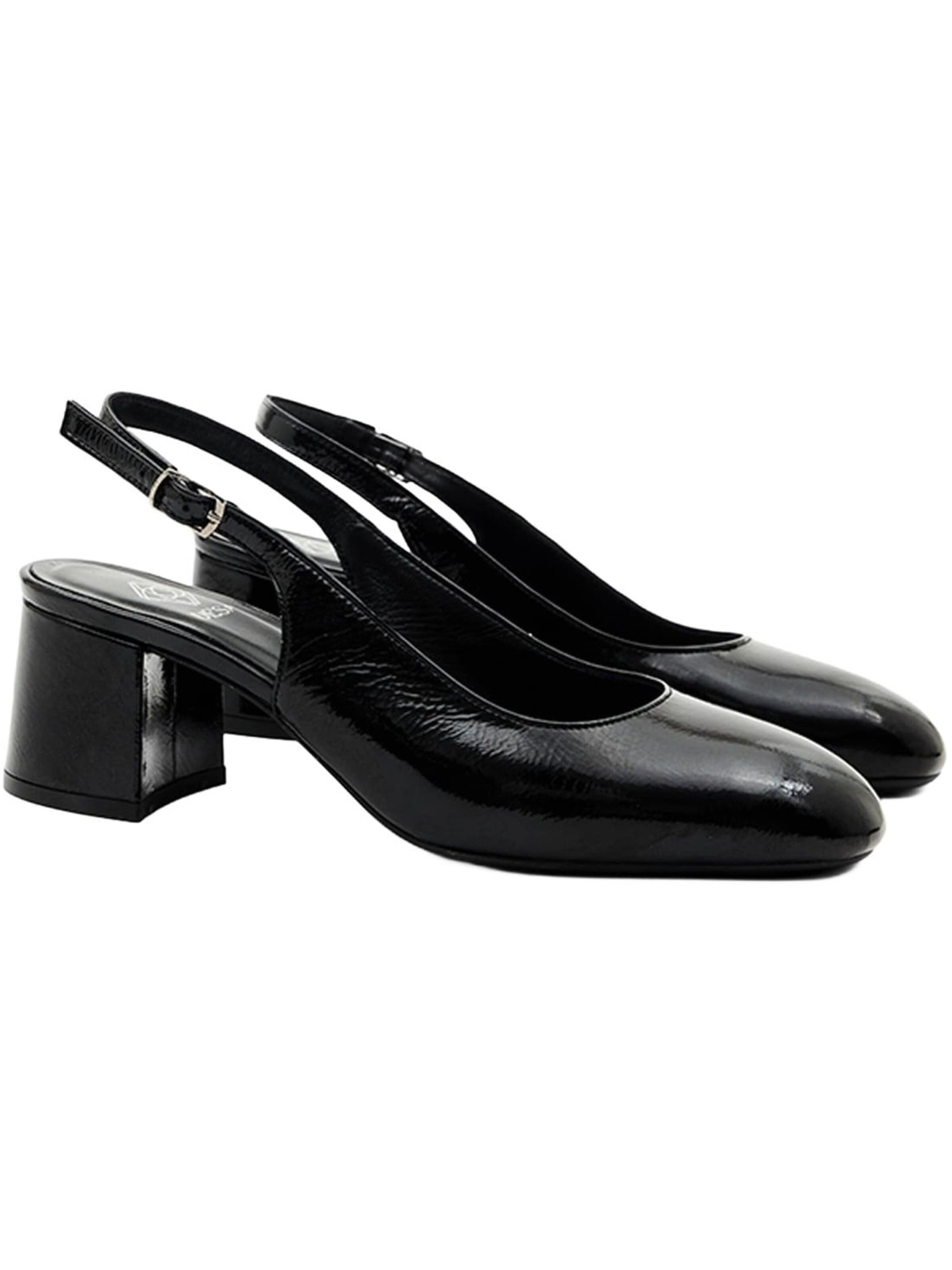 Desa Slingpumps 'Slingback-Blockabsatz' in Zwart: voorkant