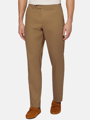 Boggi Milano Regular Pleated Pants in Brown