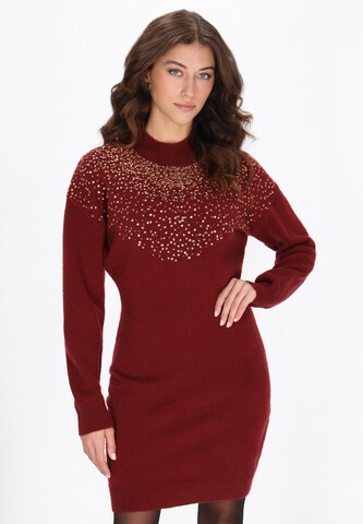 Robes en maille faina en rouge : devant